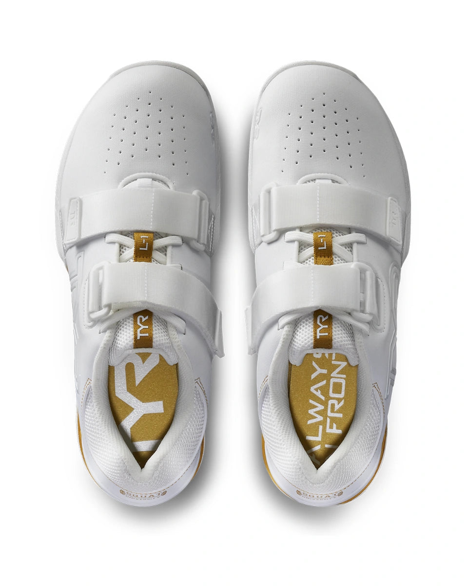 TYR L-1 Lifter White/Gold *Squat University Collaboration*