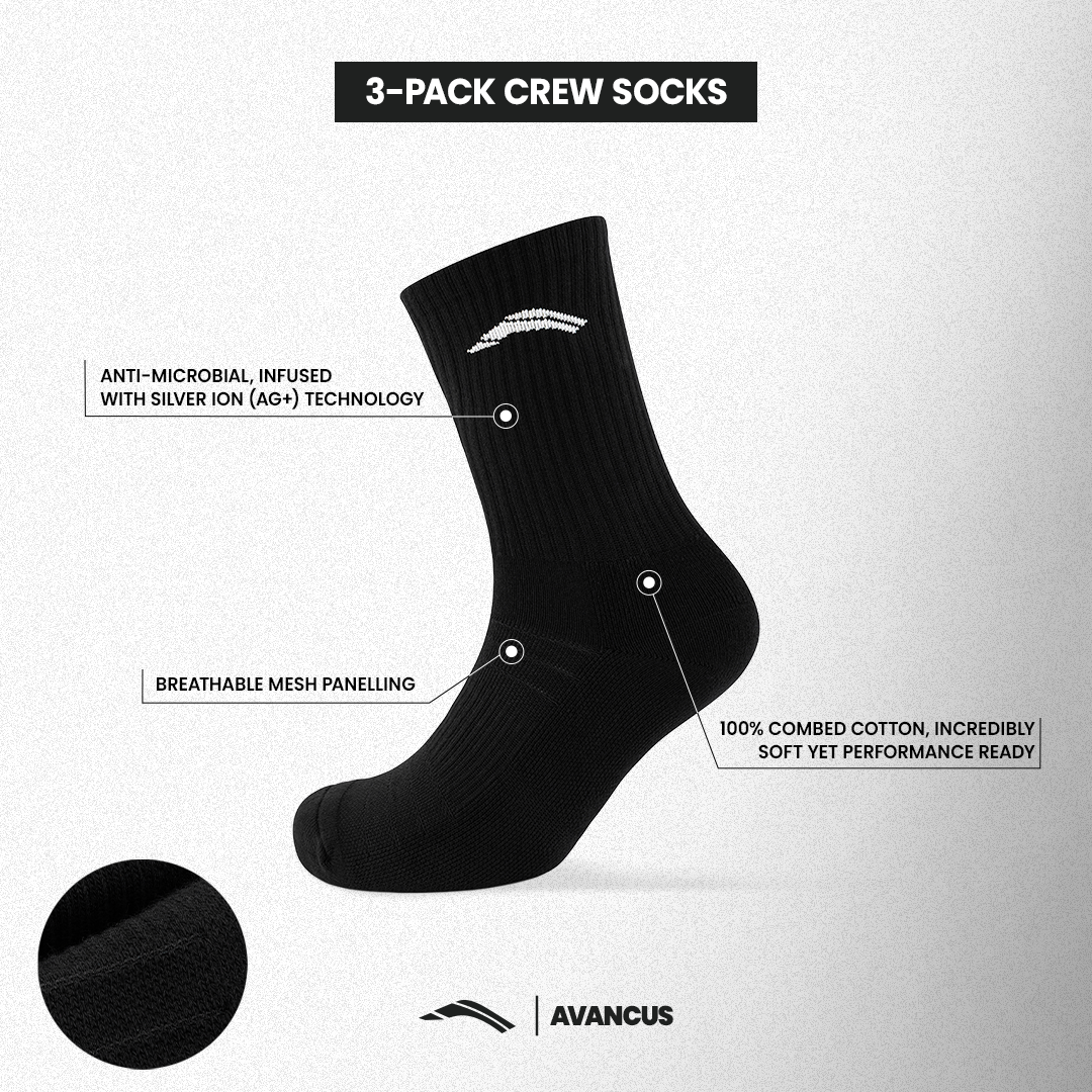 AVANCUS - Crew Socks 3 Pack