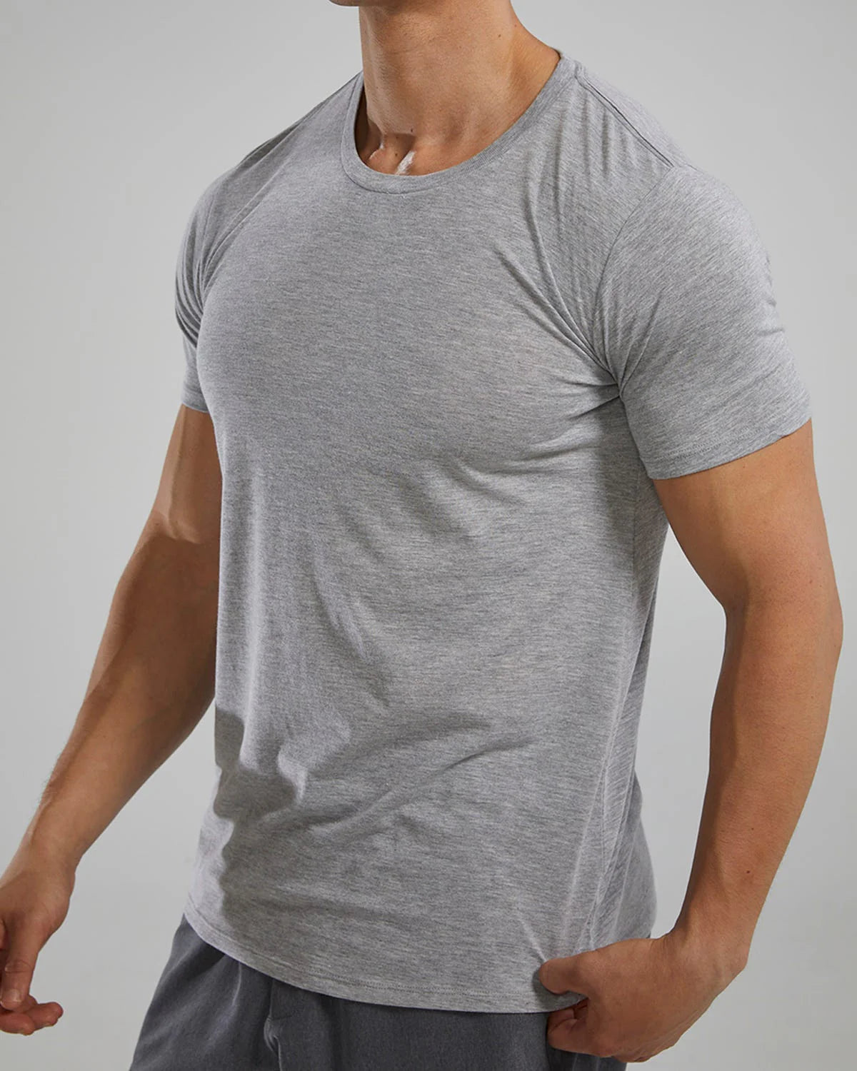 Unisex Lightweight Ultrasoft Tech Tee (Light Heather Grey)