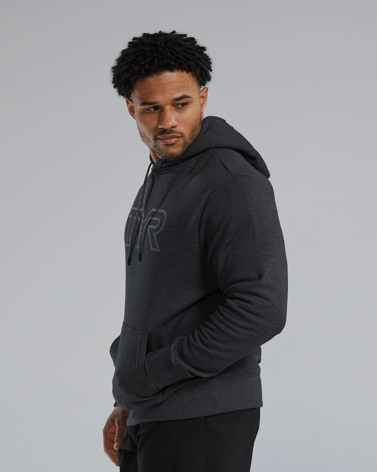TYR UltraSoft Men's Big Logo Tech Hoodie - Charcoal Heather