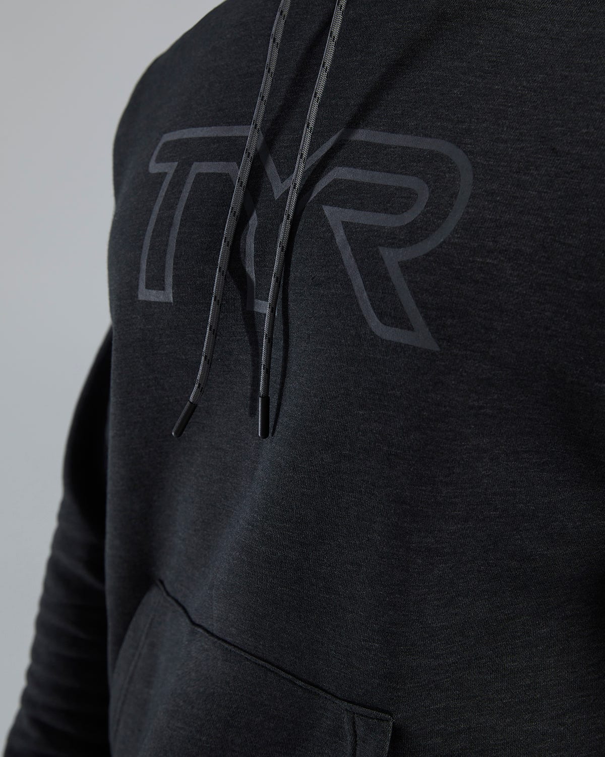 TYR UltraSoft Men's Big Logo Tech Hoodie - Charcoal Heather