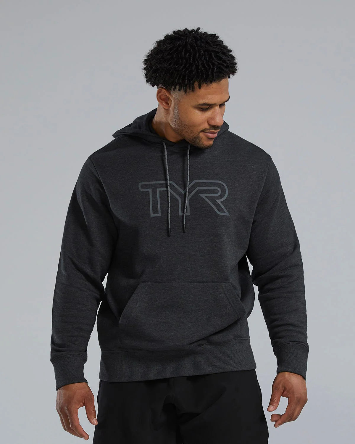 TYR UltraSoft Men's Big Logo Tech Hoodie - Charcoal Heather