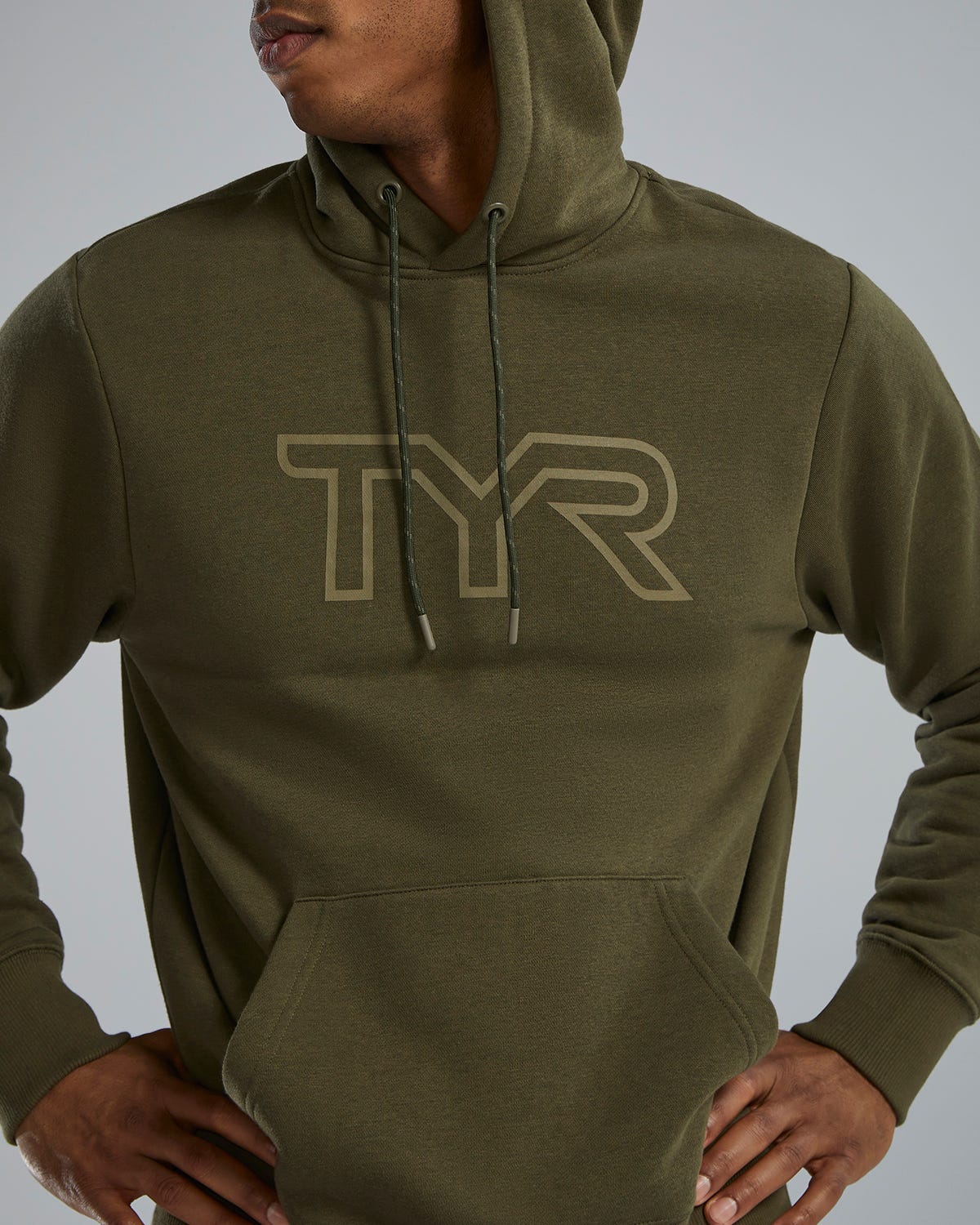 TYR UltraSoft Men's Big Logo Tech Hoodie - Olive Night