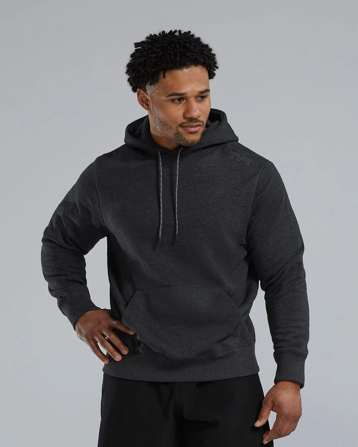 TYR UltraSoft Men's Midweight Fleece Hoodie - Charcoal Heather