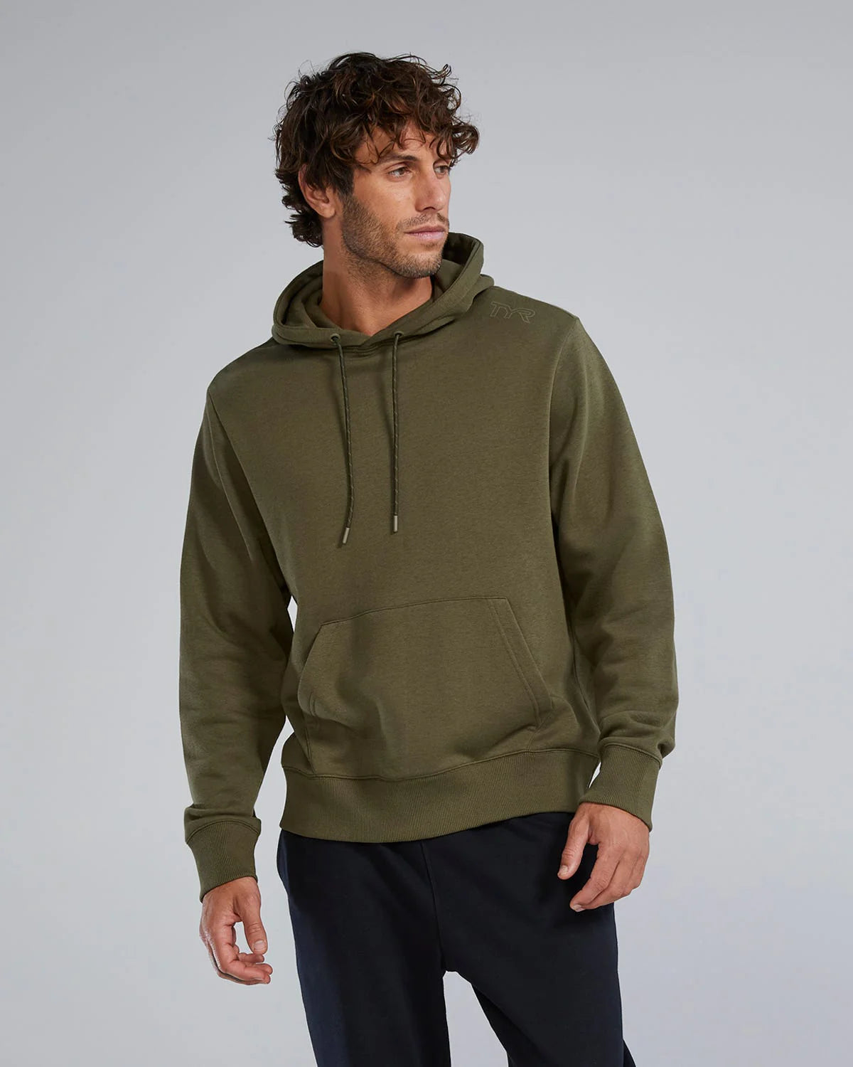 TYR UltraSoft Men's Midweight Fleece Hoodie - Olive Night