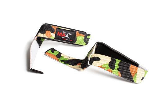 MAXbarbell Essentials Neoprene-Padded Lifting Straps (Pair) - Camo