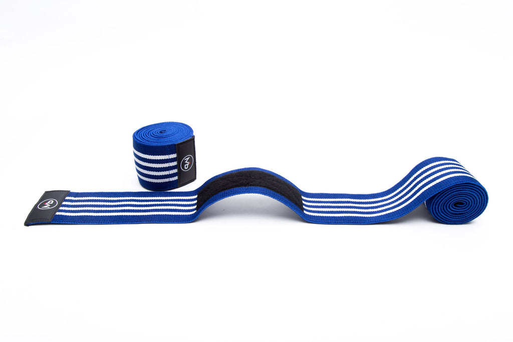 MAXbarbell Essentials Knee Wraps Blue/White MAXbarbell LLC