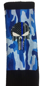 PUNISHER SKULL - The Thin Blue Line - Moxy Deadlift Socks