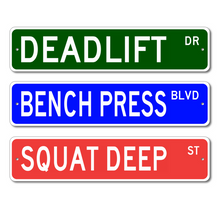 Powerlifting Gym Street Signs