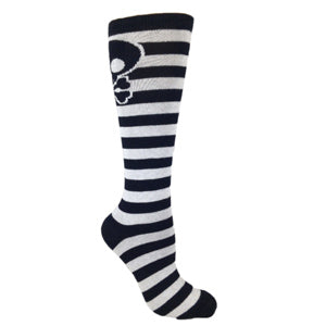 Skull Stripes Knee Black/White - Moxy Deadlift Socks