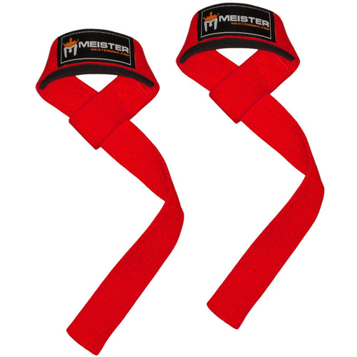 Neoprene-Padded Lifting Straps (Pair) - Red